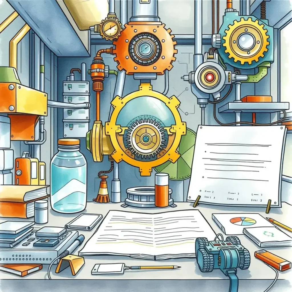 Modeling text formatter: Structure and format modeling input text 1 Engineering workspace with tools and documents for text formatting.