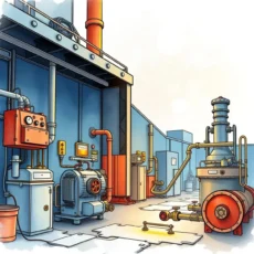 Thermal analysis scenario creator in an engineering facility with equipment and piping setups