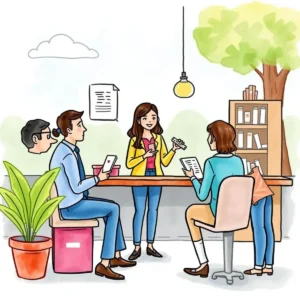 A team collaborating on a resolution incentive suggestion tool in a customer service environment.