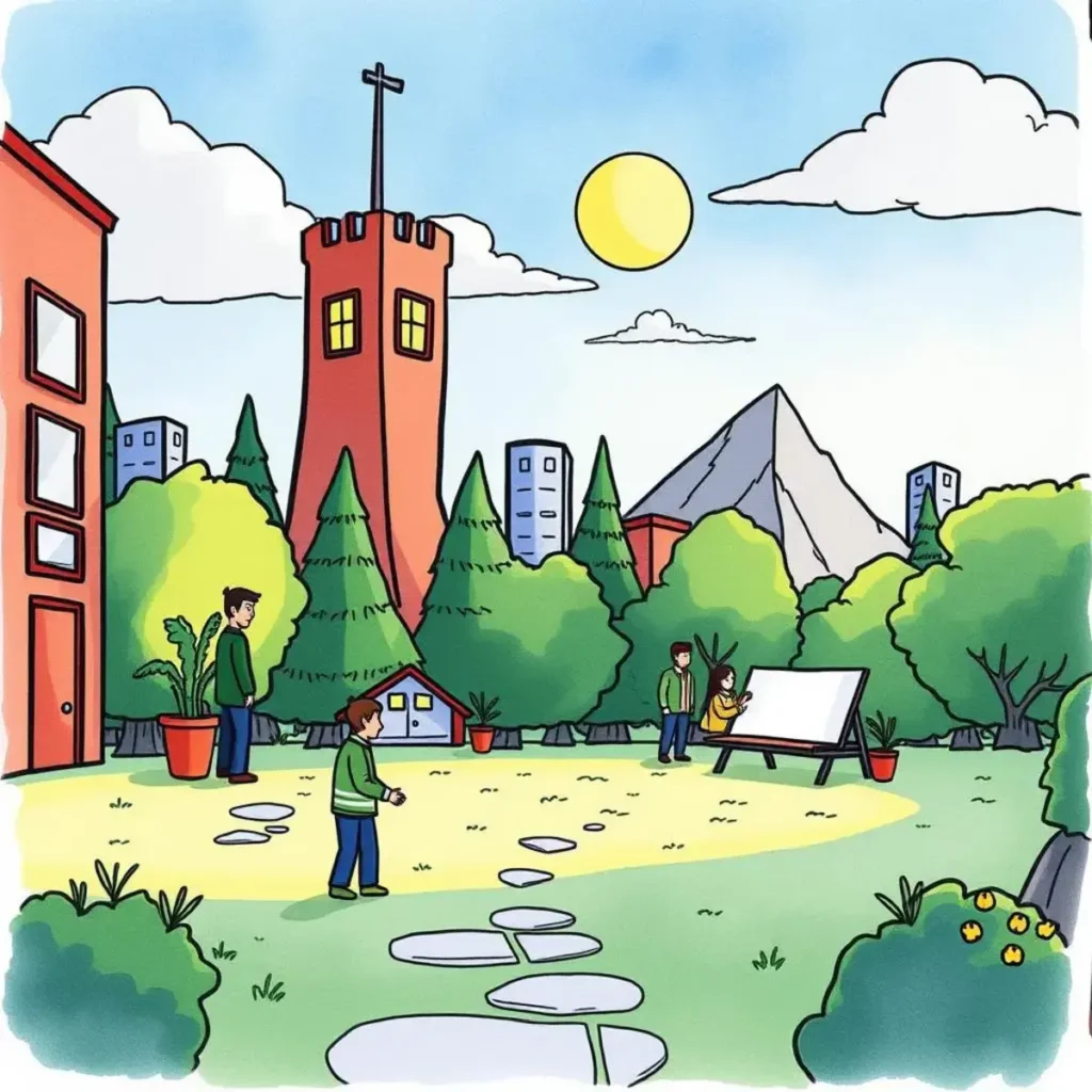 Response formatter: Prepare formatted responses for stakeholder communications 1 Animated scene depicting stakeholders collaborating in a vibrant outdoor setting.