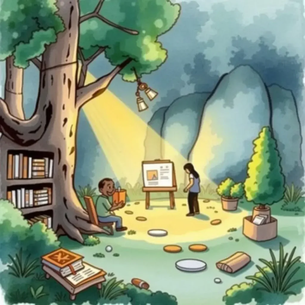 Response generator: Create tailored responses to feedback 1 A serene scene depicting professionals collaborating on quality feedback in nature.