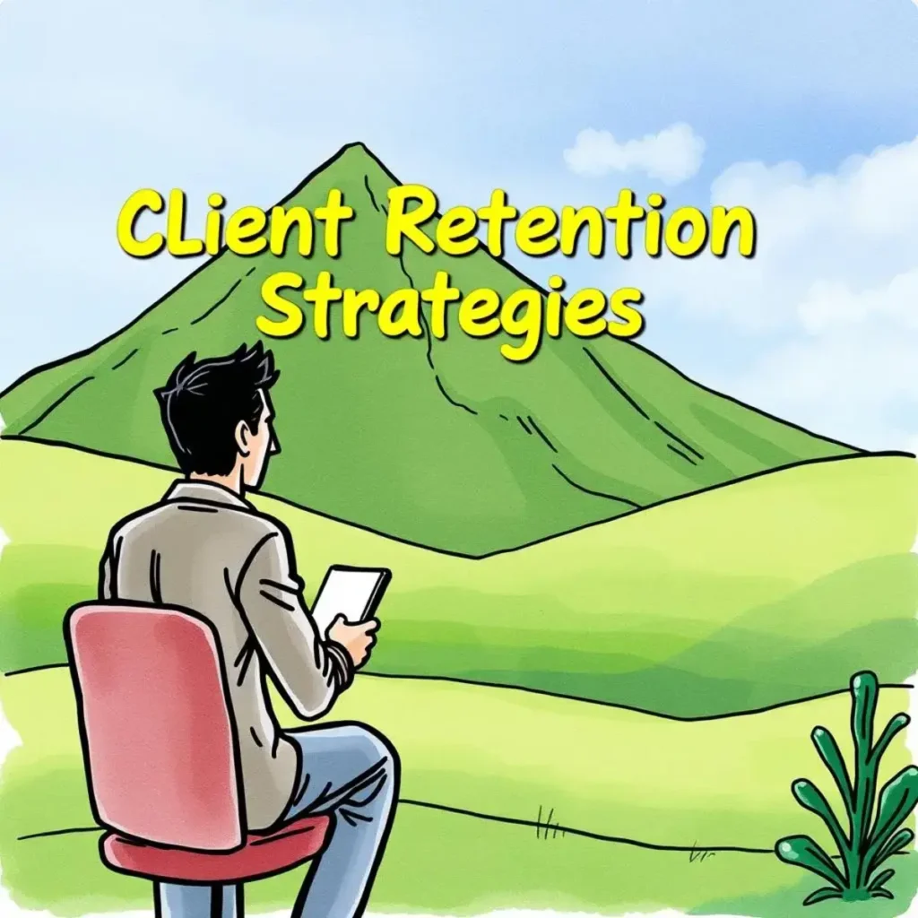 Retention policy language optimizer: Enhance wording for clarity and impact 1 Person sitting on a chair, planning client retention strategies.