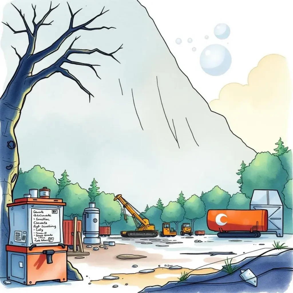 Risk scenario creator: Generate scenarios based on procurement risks 1 Risk Scenario Creator tool displayed in a construction site setting with machinery and natural scenery.