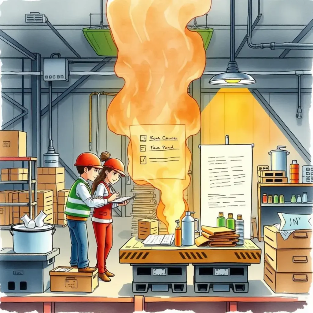 Efficiency metrics creator: Create metrics to measure operational efficiency 1 Workers analyzing data in a manufacturing setting to improve efficiency.