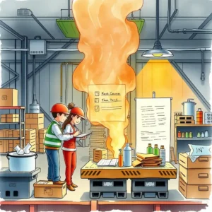 Workers analyzing data in a manufacturing setting to improve efficiency.