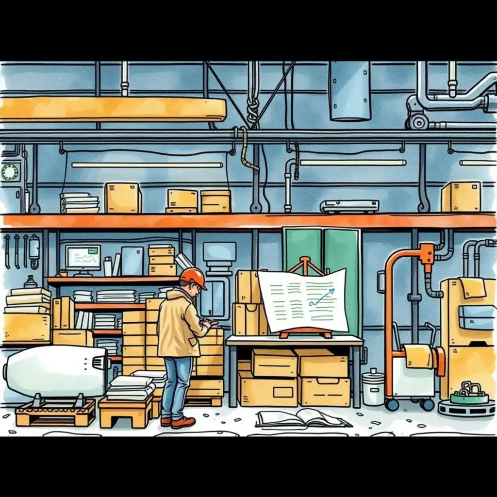 Lean metric tracker: Track and monitor lean manufacturing success metrics 1 A lean manufacturing analyst reviewing metrics in a production environment.