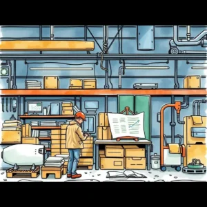 A lean manufacturing analyst reviewing metrics in a production environment.