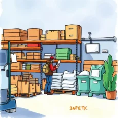 Warehouse worker monitoring inventory levels for restocking needs.