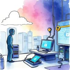 A cybersecurity analyst assessing risks in a high-tech environment.