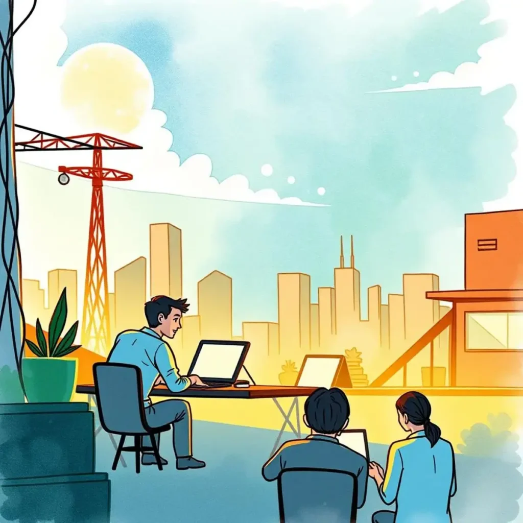 Segmentation criteria optimizer: Refine criteria for effective customer segmentation 1 Professionals collaborating outdoors to refine customer segmentation criteria.
