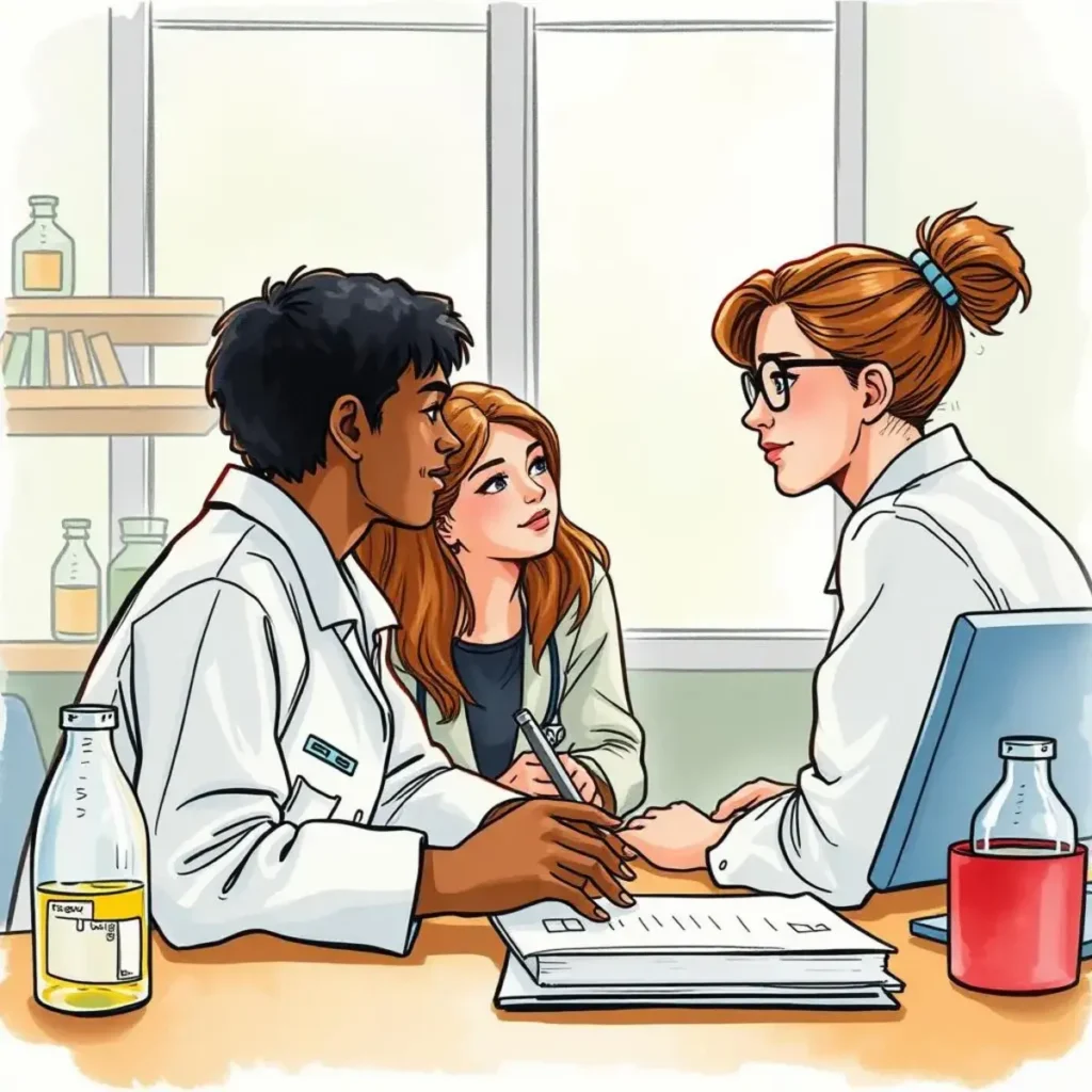 Sentiment evaluator: Assess emotional tone of responses 1 Collaborative team discussing emotional responses in a research setting.