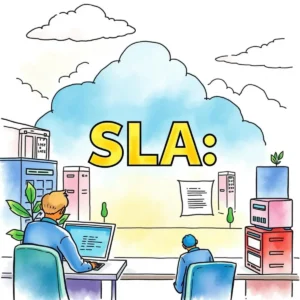 SLA visual representation with professionals in an office setting