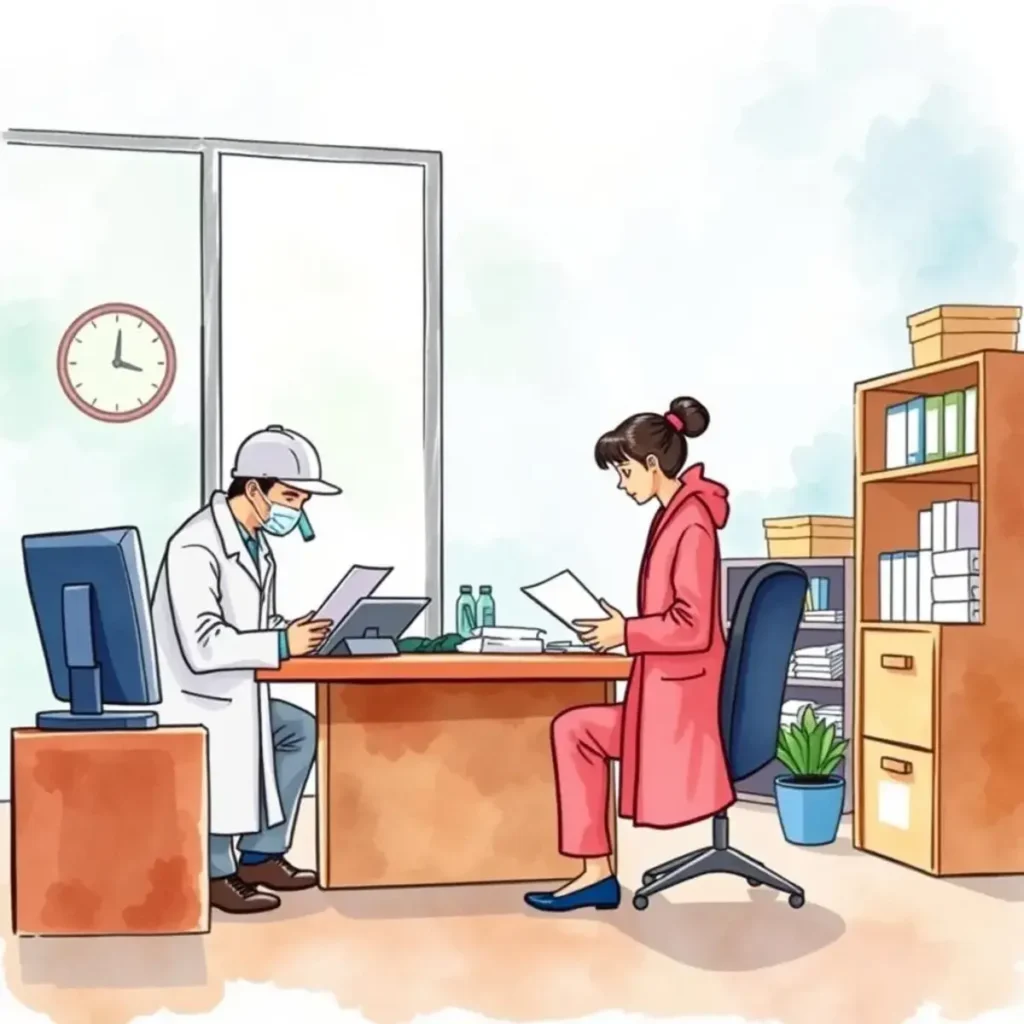 Standard operating procedure reviewer: Summarize SOPs for audit preparation clarity 1 Quality Control Inspectors reviewing Standard Operating Procedures in an office setting.