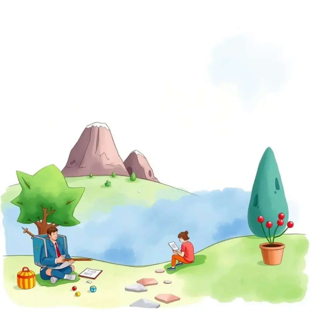 Stakeholder report generator: Compile comprehensive reports for stakeholders 1 A person studying outdoors by a lake, with mountains and trees in the background, symbolizes usability testing.