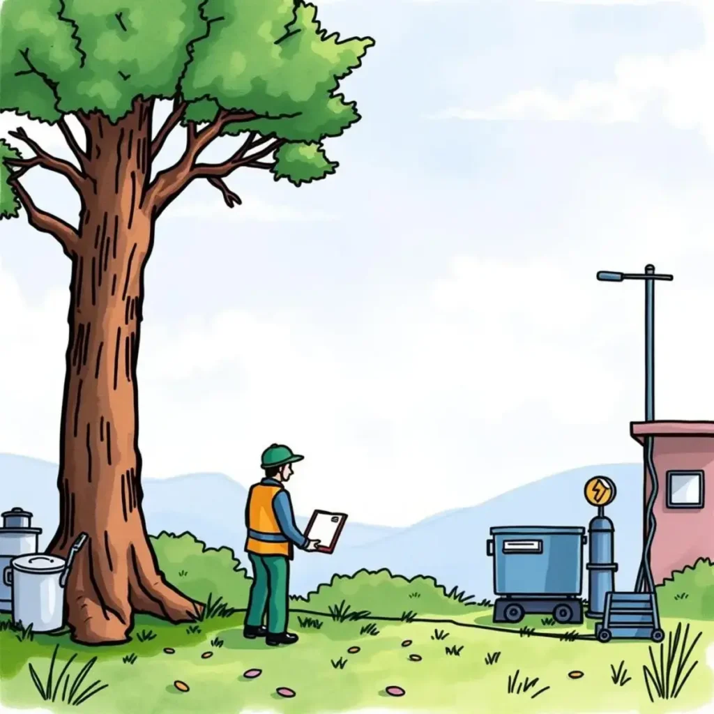 Sop generator: Create standardized operating procedures easily 1 Professional evaluating outdoor manufacturing processes under a tree.