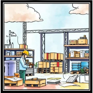 Supplier feedback optimizer: Improve responses through data analysis 5 A warehouse worker analyzes supplier data to enhance quality management processes.