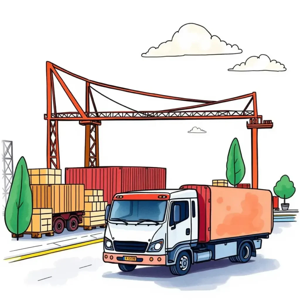 Contract clarification assistant: Simplify contract language for supplier communication 1 Truck transporting containers at a construction site for streamlined supply chain operations