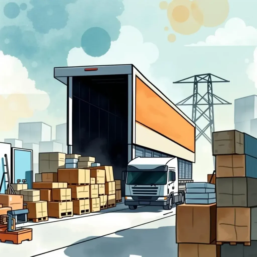 Supplier feedback processor: Convert feedback into structured performance evaluations 1 Delivery truck unloading goods in a supply chain setting@Supplier Feedback Processor - Efficient Feedback Tool@This image illustrates the operations behind supplier management in logistics.@This image depicts a delivery truck unloading boxes in a dynamic supply chain environment, showcasing the vital role of efficient logistics operations in supplier management. The scene emphasizes the importance of streamlining processes to enhance supplier feedback evaluation, echoing the utility of the Supplier Feedback Processor tool in optimizing performance assessments for various supply chain professionals.