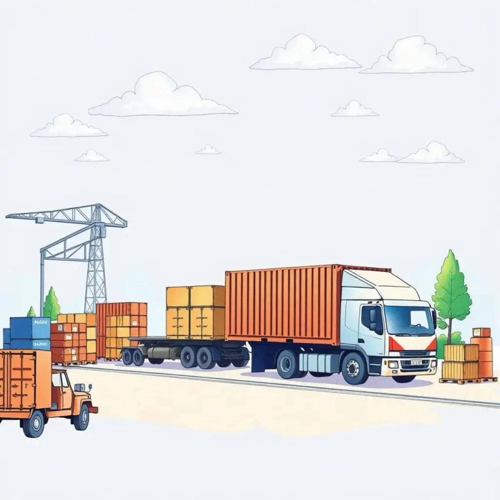 Supplier performance assessment synthesizer: Synthesize assessments into comprehensive evaluations 1 A delivery truck loaded with containers in a busy logistics yard