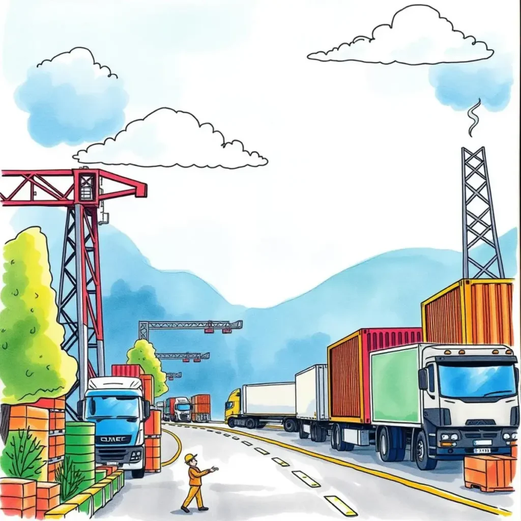 Supplier performance trends identifier: Identify trends in supplier performance data 1 Illustration of logistics and supply chain management with trucks.