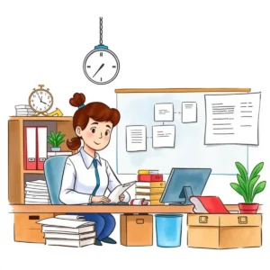 Generate supply orders with a tool in an organized office setting featuring a focused worker.