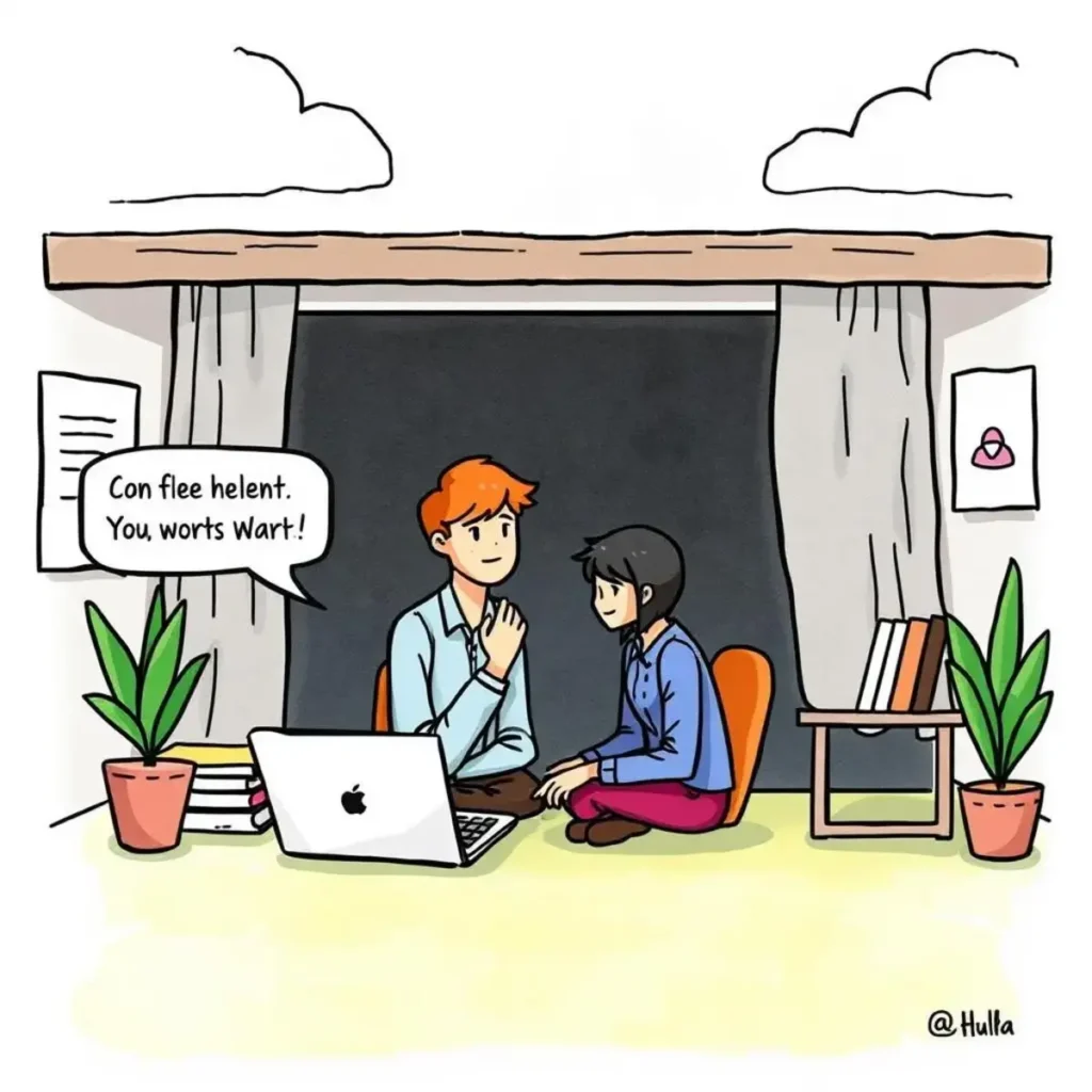 Support response builder: Formulate helpful responses for support queries 1 A person assisting a child in formulating responses using a laptop in a cozy, indoor setting.