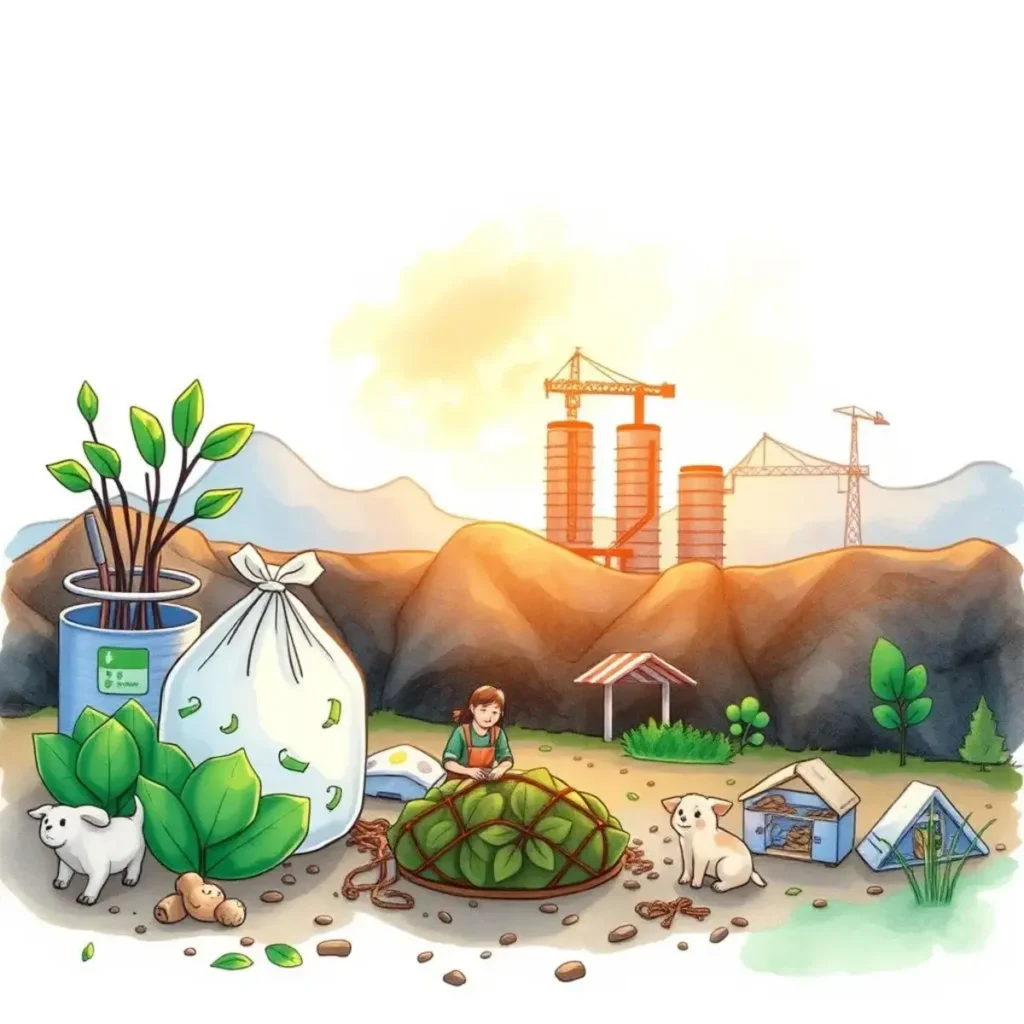 Sustainability program generator: Develop comprehensive sustainability initiatives 1 A person organizing waste reduction initiatives in a sustainable setting.
