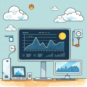 Sla metric analyzer: Analyze SLA metrics for better insights 1 Sla metric analysis tools with graphs and system monitoring screens.