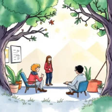 Illustration of a training session in a natural setting.