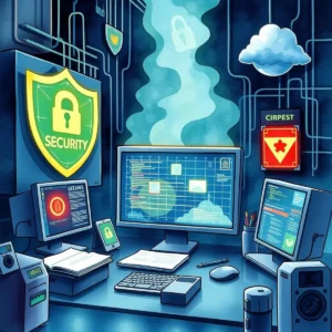 Threat analysis synthesizer: Generate analyses of potential cyber threats 8 A digital workspace displaying cybersecurity tools and threat analysis.