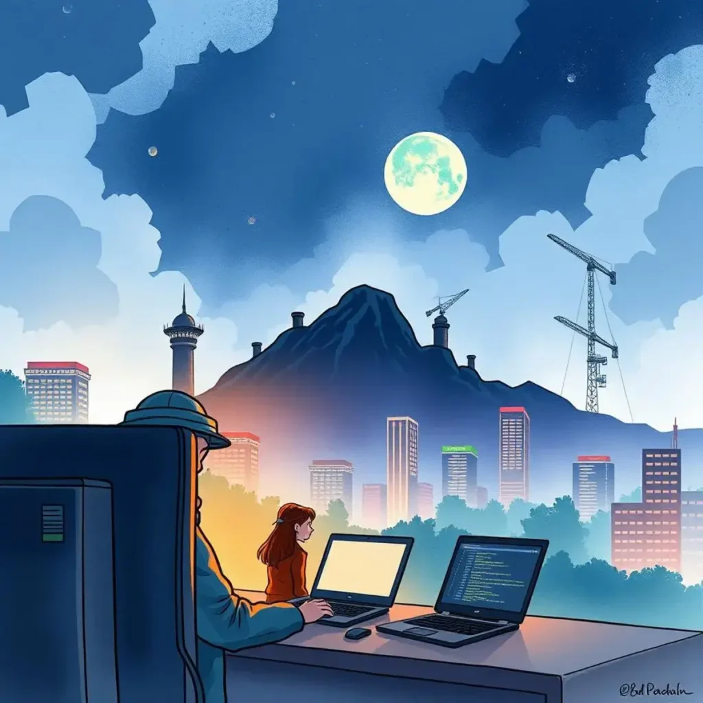 Threat landscape explainer: Simplify complex threat landscape information 1 Analysts monitoring cybersecurity threats against a city skyline at night.