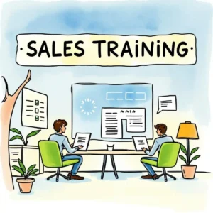 Training session with two people at computers