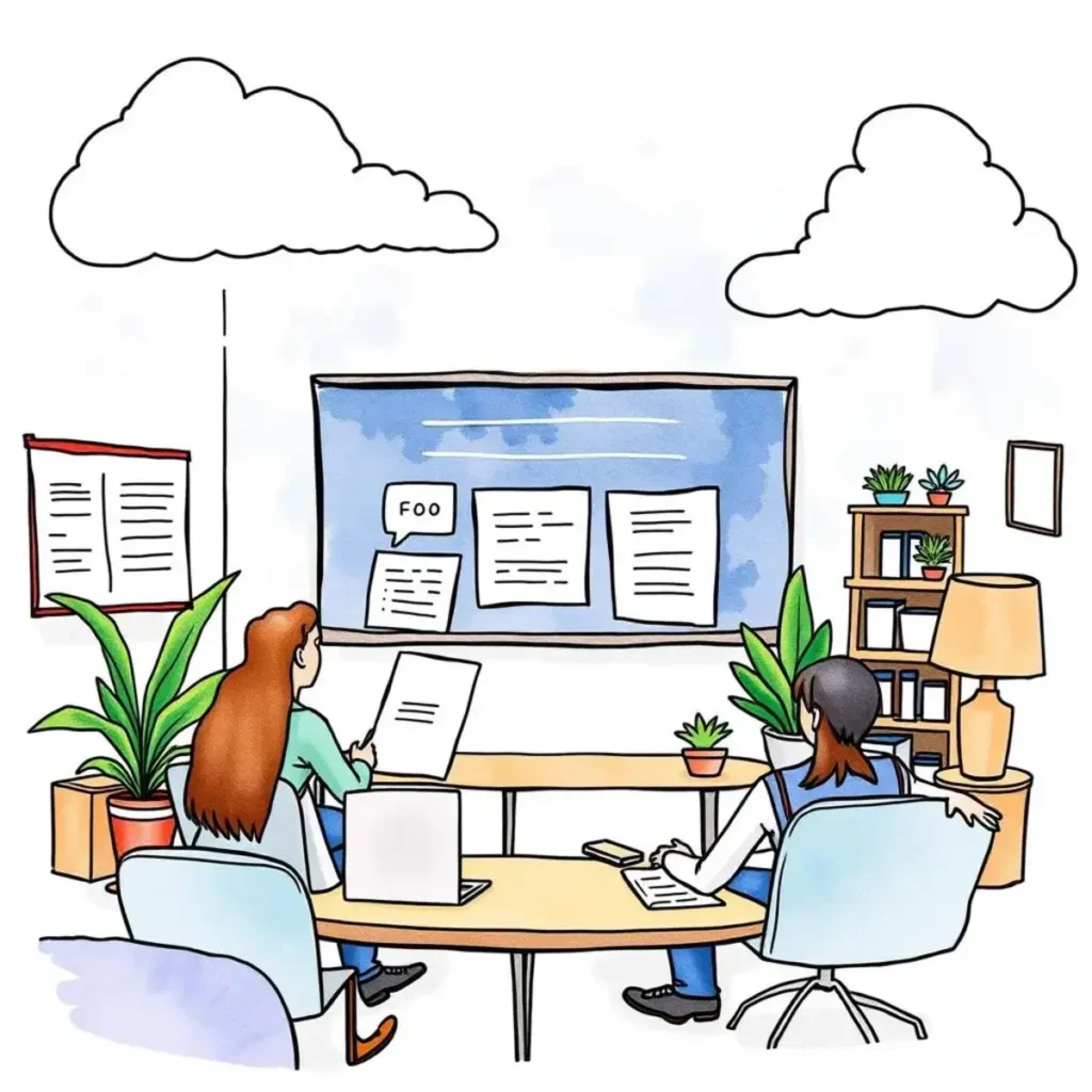 Training schedule generator: Create tailored training plans for new hires 1 Training schedule generator meeting in modern office setting