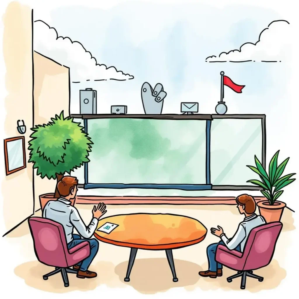 Training script generator: Create engaging sales training scripts 1 Sales professionals collaborating in a modern training room setting.