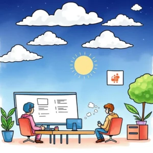 User feedback extractor: Create summaries from user feedback post-training 9 A person in an office with a headset interacts with a user, analyzing feedback on a large screen.