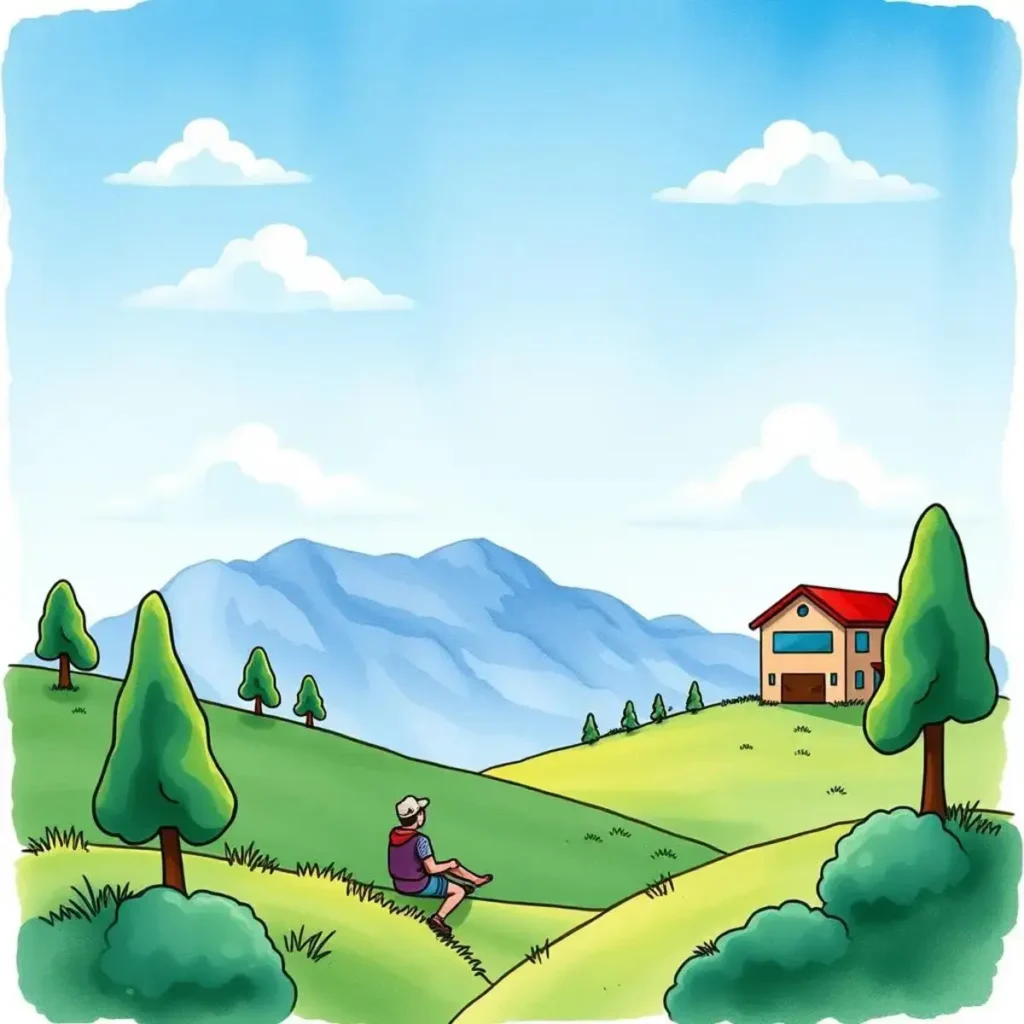 Training summary communicator: Automate sharing of training highlights with users 1 A person enjoying a peaceful landscape with mountains, trees, and a house in the background