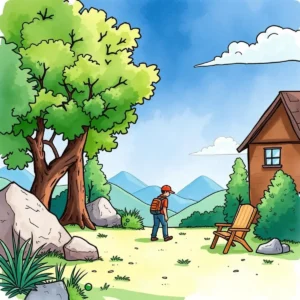 A training specialist exploring a scenic outdoor learning environment.