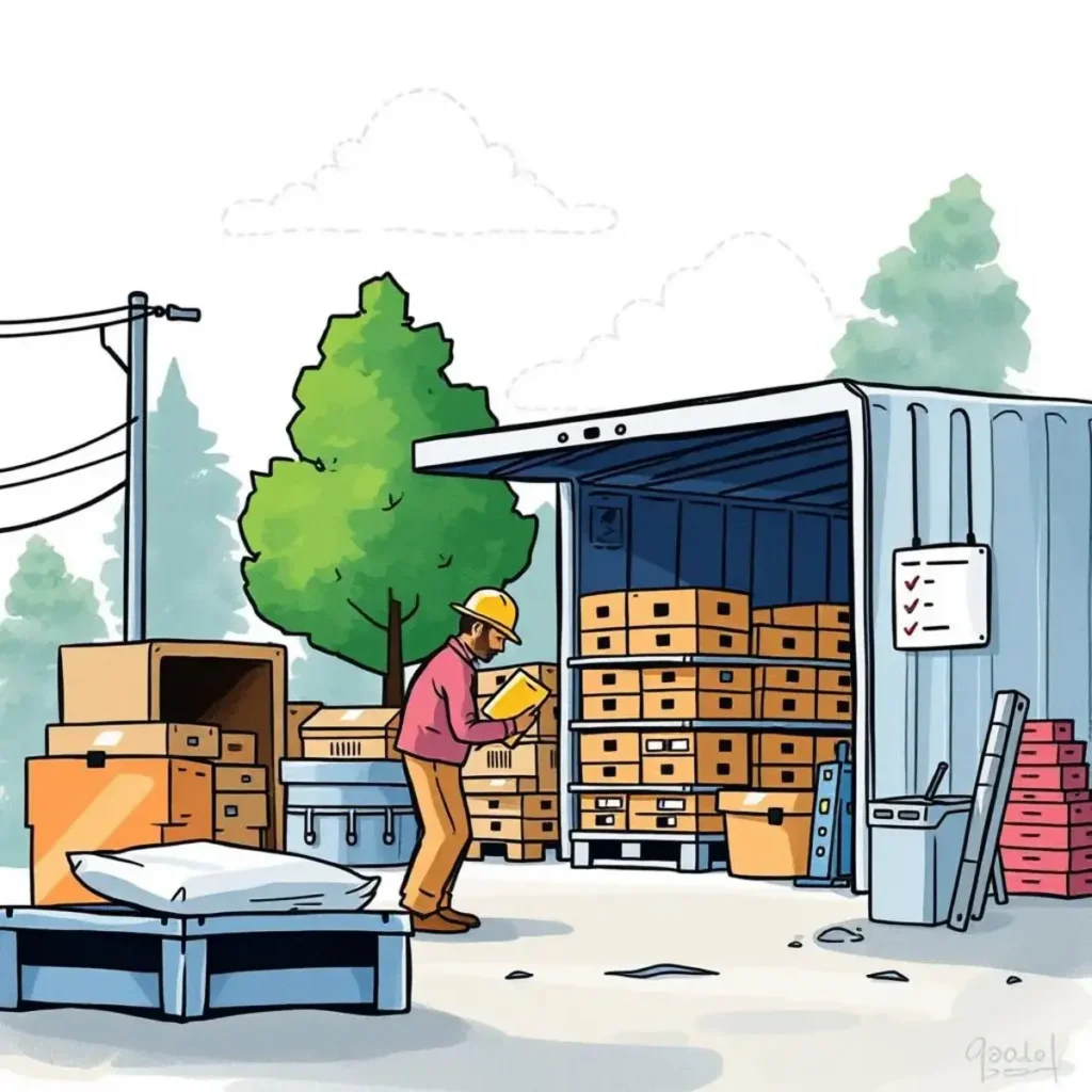 Vendor feedback analyzer: Assess vendor performance through text insights 1 Worker analyzing vendor supplies in organized storage facility.