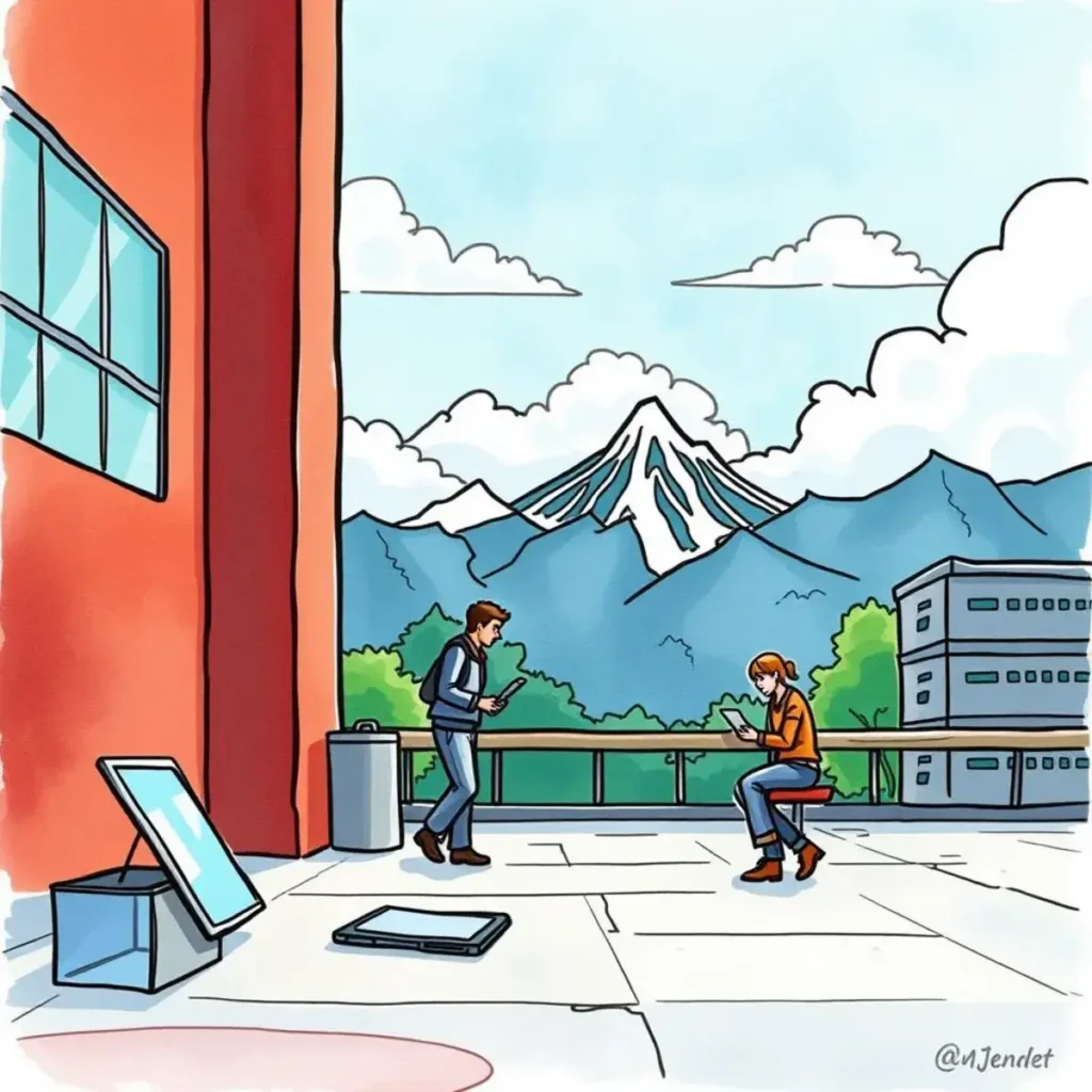Risk mitigation strategy text elaborator: Suggest mitigation strategies based on vendor risks 1 A serene outdoor setting with two professionals using devices, showcasing collaboration in risk management
