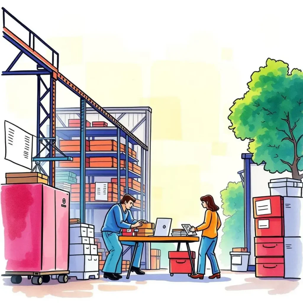 Vendor scorecard creator: Generate customizable scorecards for vendor analysis 1 Generate customizable scorecards for vendor analysis in a warehouse setting with two professionals.