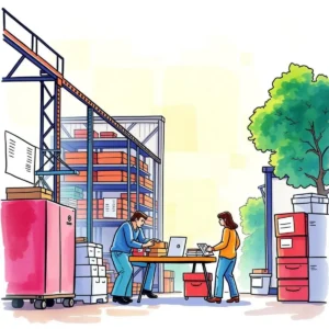 Vendor scorecard creator: Generate customizable scorecards for vendor analysis 8 Generate customizable scorecards for vendor analysis in a warehouse setting with two professionals.