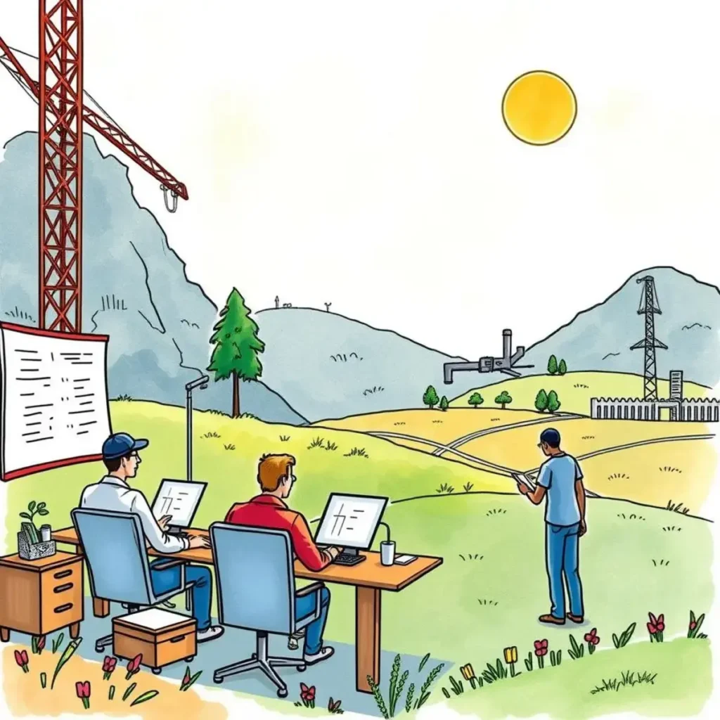 Stakeholder response generator: Create tailored responses for stakeholders 1 Engineers collaborating outdoors on project validation and stakeholder communication.