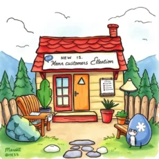 Illustration of a welcoming shop with an inviting atmosphere.