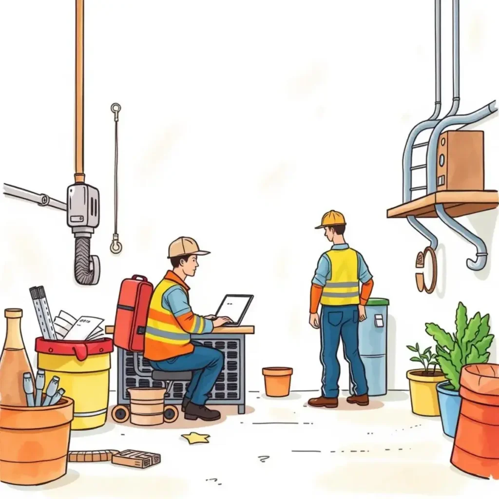 Workforce planner: Manage maintenance personnel schedules quickly 1 Maintenance personnel collaborating on scheduling tasks using a Workforce Planner tool.